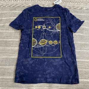 NWT National Geographic Oversized Space Planets Astrology bleach Dyed Tee Shirt